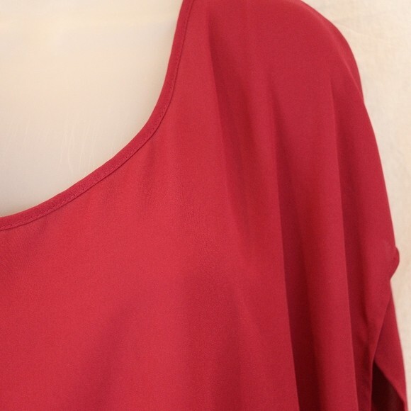 Torrid Plus Size 2 Hot Pink Fuchsia Top - Semi Sheer Cage Back Short Sleeve - Picture 8 of 10